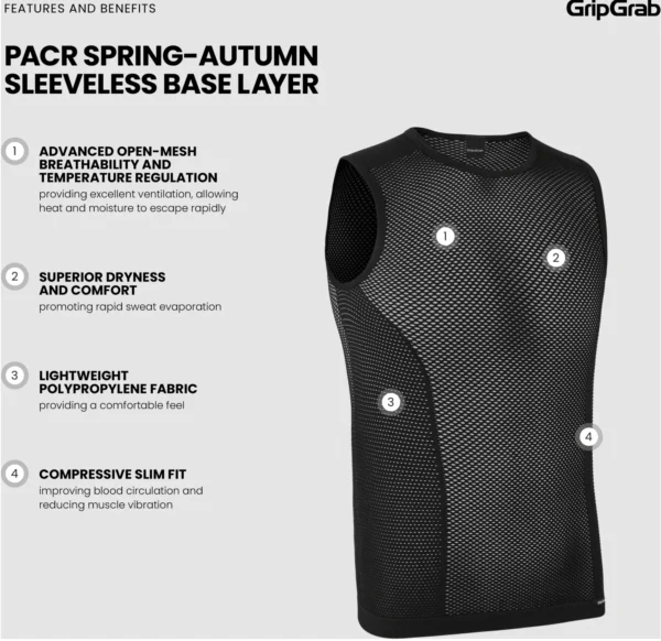 GripGrab Pacr forår-efter ærmløs baselayer - Billede 16