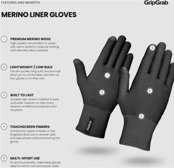 GripGrab Merino liner inderhandske