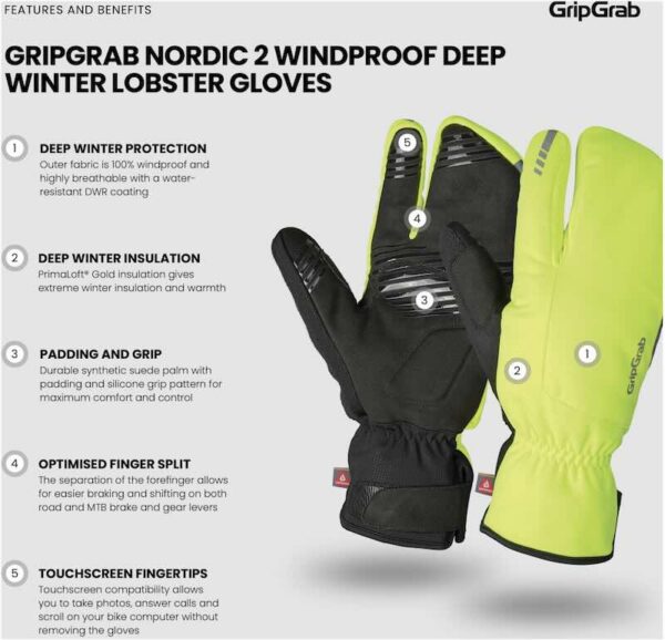 GripGrab Nordic 2 Deep Winter Lobster handsker