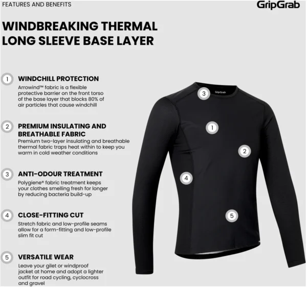 GripGrab Windbreaking Long Sleeve Baselayer - Billede 8