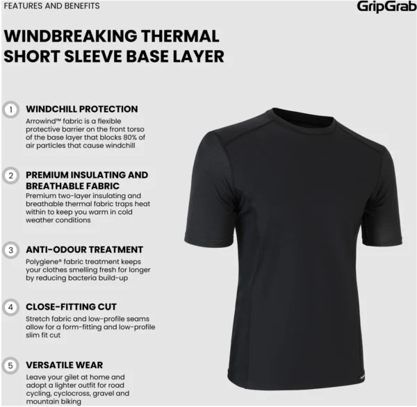 GripGrab Windbreaking Short Sleeve baselayer