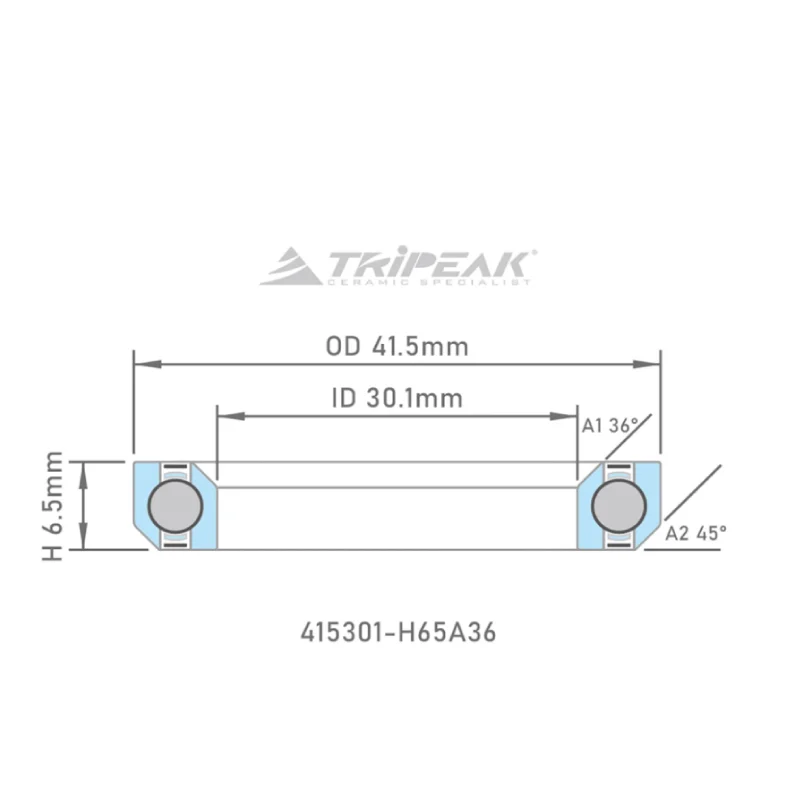 Tripeak styrfittingsleje 41.5 x 30.1 x 6.5 – 36/45