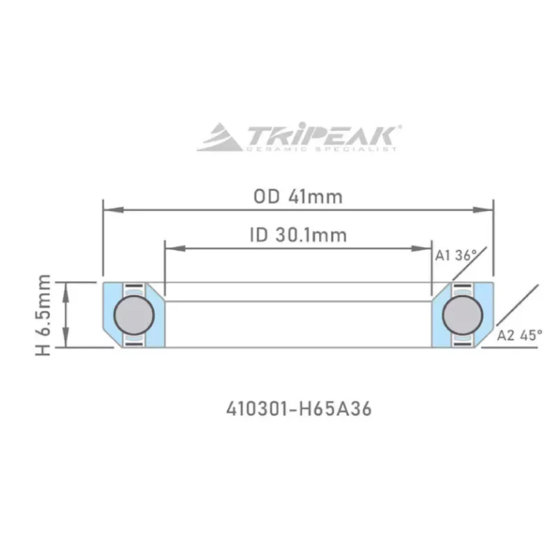 Tripeak styrfittingsleje 41 x 30.1 x 6.5 – 36/45