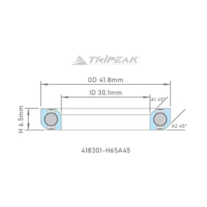 Tripeak styrfittingsleje 41.8 x 30.1 x 6.5 – 45/45