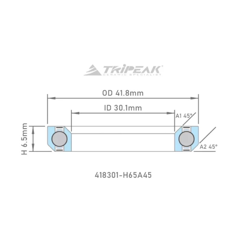 Tripeak styrfittingsleje 41.8 x 30.1 x 6.5 – 45/45