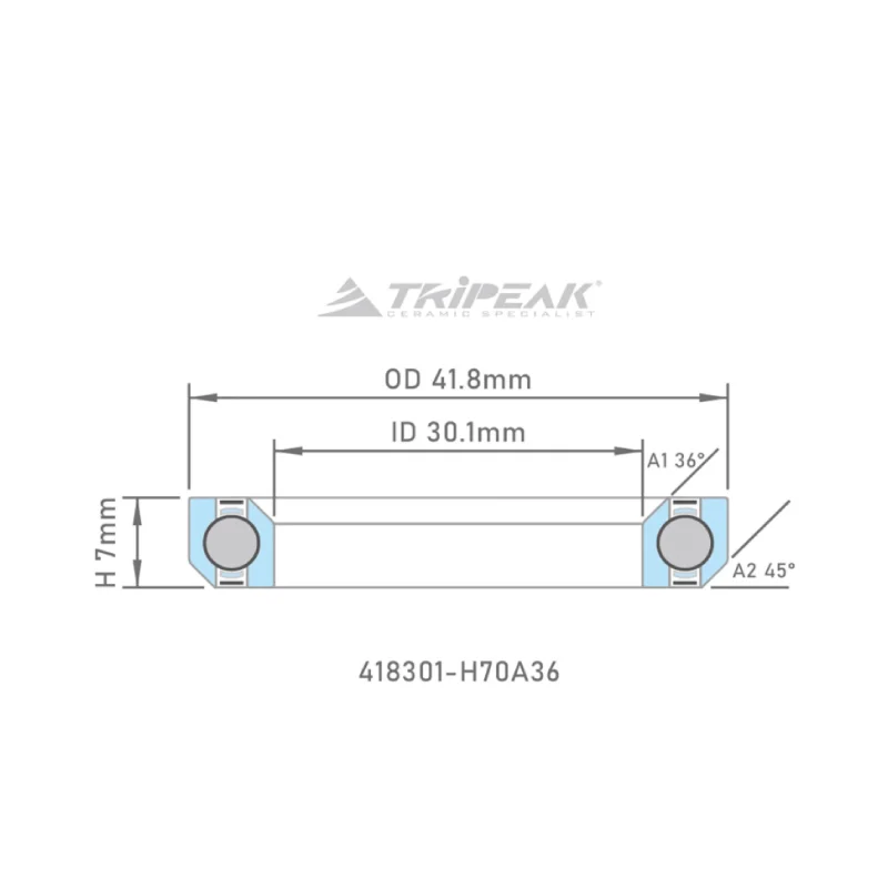 Tripeak styrfittingsleje 41.8 x 30.1 x 7 – 36/45