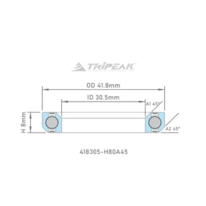 Tripeak styrfittingsleje 41.8 x 30.5 x 8 – 45/45 - JetStream Pro G3 keramiske