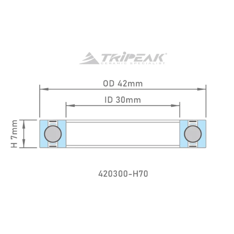 Tripeak styrfittingsleje 42 x 30 x 7 – 90/90