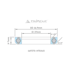 Tripeak styrfittingsleje 46.9 x 37 x 7 – 45/45 - JetStream Pro G3 keramiske