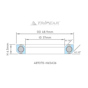 Tripeak styrfittingsleje 48.9 x 37 x 6.5 – 36/45 - JetStream Pro G3 keramiske