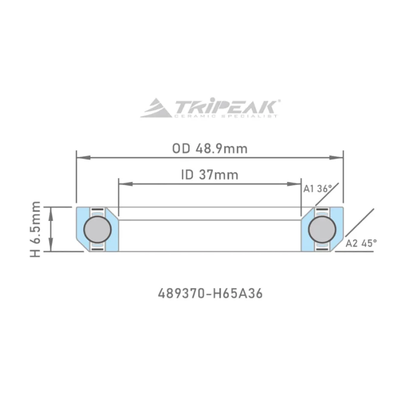 Tripeak styrfittingsleje 48.9 x 37 x 6.5 – 36/45