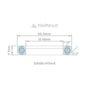 Tripeak styrfittingsleje 52 x 40 x 7 – 45/45 - JetStream Pro G3 keramiske